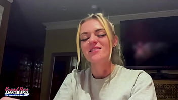 Petite mature blonde sassy rubs her nipples and deep fingers her twat