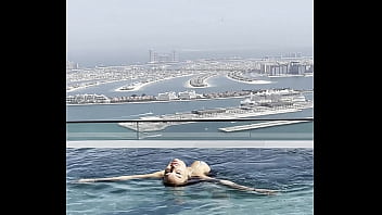 Monika fox poses in bikini & swims in pool on roof of hotel free