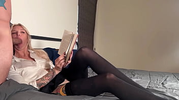 Blonde lets me use her holes freely while she reads her book