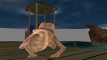 Beach Dildo Hot Babe & Busty Shemale Share Every Inch thumbnail