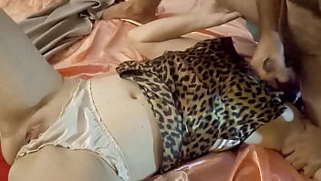 White Amateur Homemade Couple Satin Lingerie Panties Clothed Sex Heels & Stockings Blowjob Rimjob Sucking Dick Licking Cock thumbnail