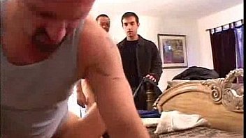 Blond chick gets gangbanged