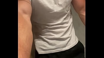 Young Stud Teasing With His Hard Cock While Wearing Sweatpants thumbnail