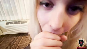 Angel aurora's cute face gets cum covered after rim job & deep throat