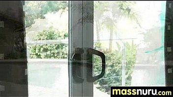 Nurumassage teen slides oily pussy on cock 26