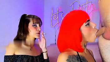 Short red hair girl proves that she is the best at giving deep blowjobs