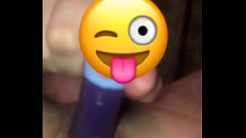 Masturbating with a thick dildo in my loose asshole