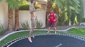 I snuck into his backyard to jump naked im glad he decided to join full video posted to my link in bio