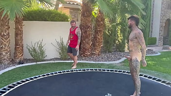 I snuck into his backyard to jump naked im glad he decided to join full video posted to my link in bio