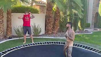 I snuck into his backyard to jump naked im glad he decided to join full video posted to my link in bio