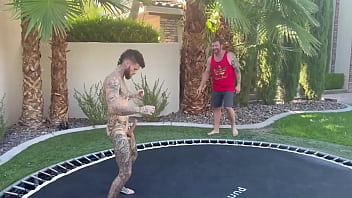 I snuck into his backyard to jump naked im glad he decided to join full video posted to my link in bio