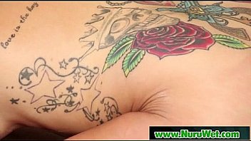 Skinny teen gives a thick cocked stud a nuru massage 09