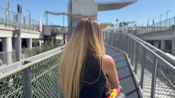 Cheating wife gets fucked on her hotel balcony