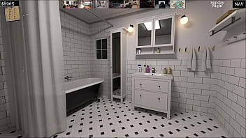 Katie give's av a blowjob in the bathroom