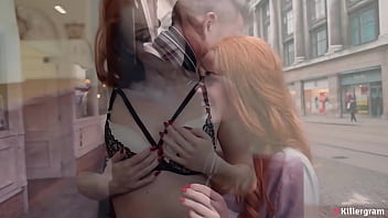 Killergram gorgeous redhead ella hughes rides a big cock with passion then gets a hot load on her trimmed pussy