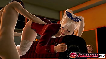 3d hentai with hot blonde angele with huge boobs anal plug action kiss and pussy teasing double hole toys masturbation fingering ending in wet orgasm and moanings in honey select 2