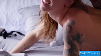 Naughty and big boobed baby sitter getting seduced and enjoy oral sex