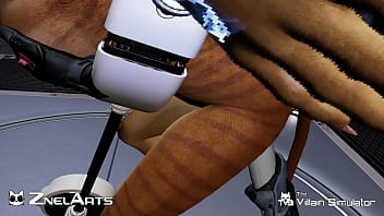 Pussy cat gets exited with a vibrating stick