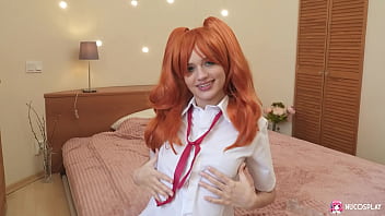 Horny redhead novella night plays with her dildo and moans until she reaches orgasm