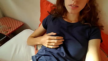 Marieke loves playing with her blue dildo