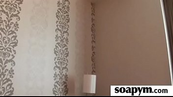 Masseuse shows her amazing body in a hot soapy massage 19