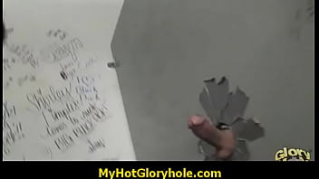 Cute amateur sucks off big gloryhole dong 5