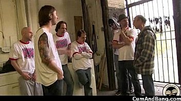 Horny ebony bukkake gangbang 19