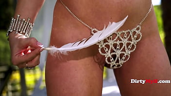 Fit blonde babe fucked in angelic costume with wings