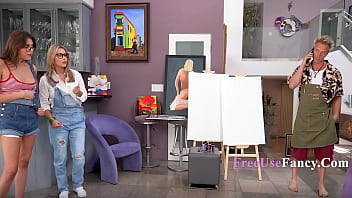 A free use art class where stepsisters service their instructor nicole aria selina bentz clarke kent