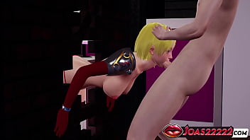 Sexy anime girl in red bikini and leotard animation intense gloryhole blowjob huge cock handjob service no hands blowjob with cum on face in honey select 2