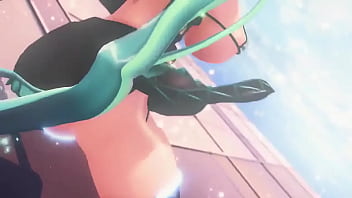 Miku moves her body for her fans