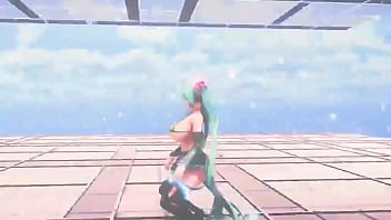 Miku moves her body for her fans