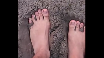 Barefeet grounding sensation in mud #barefeet #sensory #fun