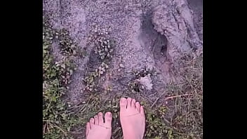 Barefeet grounding sensation in mud #barefeet #sensory #fun