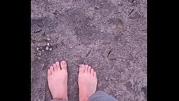 Barefeet grounding sensation in mud #barefeet #sensory #fun
