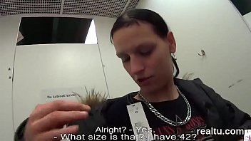 Attractive czech kitten is seduced in the mall and shagged in pov