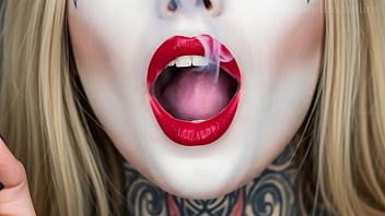 Smoke fetish smoking girl red lipstick ai movie