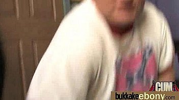 Busty black babe bubble bath group cocksuck 1