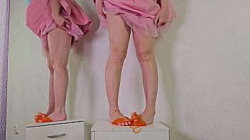 Feet week alice klay playing with orange slime