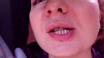 Popping candy teeth fetish and medical gloves arya grander