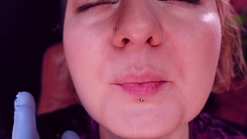 Popping candy teeth fetish and medical gloves arya grander