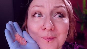 Popping candy teeth fetish and medical gloves arya grander