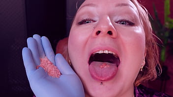 Popping candy teeth fetish and medical gloves arya grander