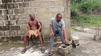 An african mum was feeling her self and her neighbor was peeping at her from the window