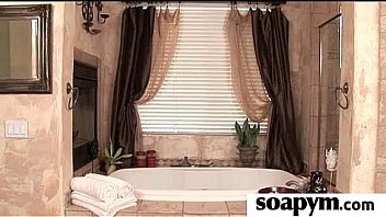 Soapy massage end with a big cumshot 9
