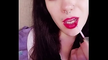 Backstage of a hot brunette