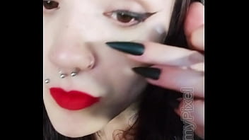 Backstage of a hot brunette