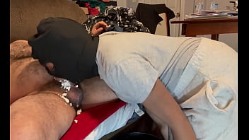 Nasty black puker serves her master with rimming