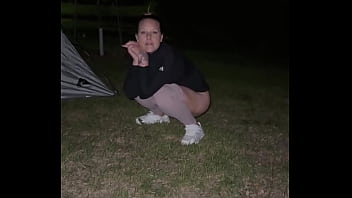 Couple getting freaky out in the woods