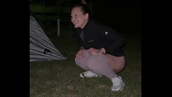 Couple getting freaky out in the woods